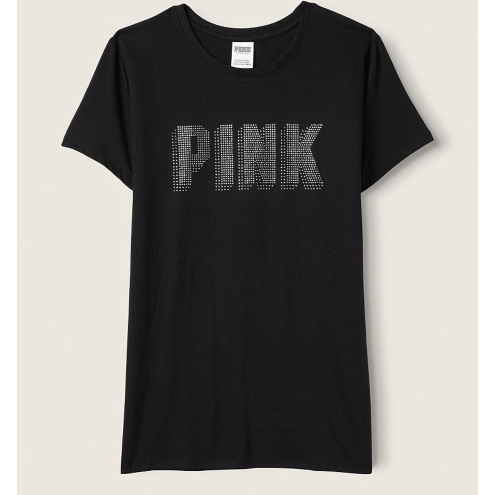 VS PINK BLING KNIT SHORT SLEEVE T SHIRT NEW VICTORIA’S SECRET PINK